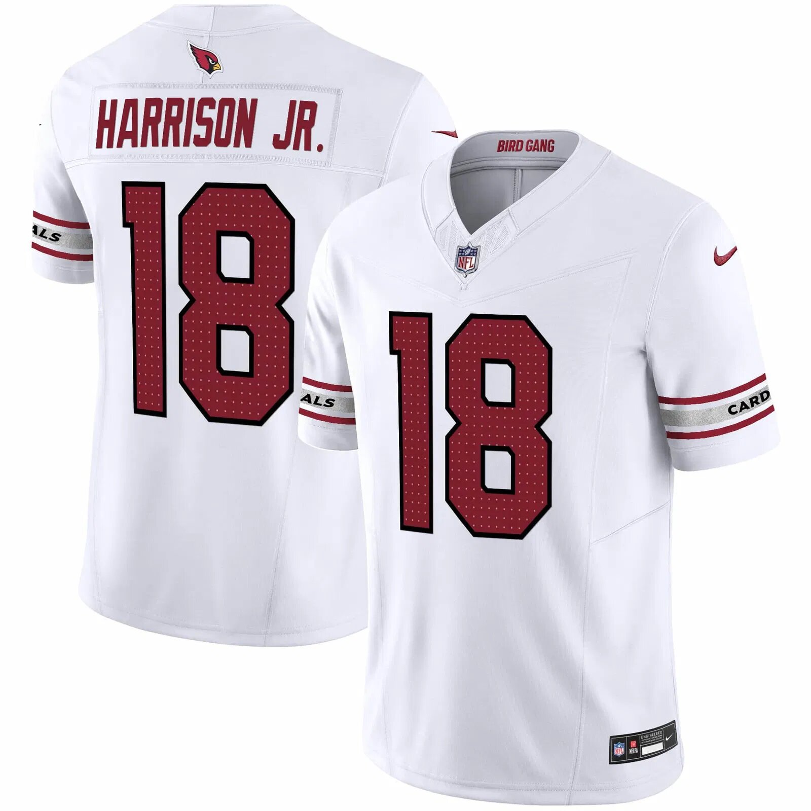 Men Arizona Cardinals #18 Harrison jr White Nike 2024 Vapor Limited NFL Jersey